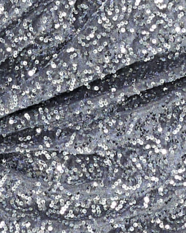 Silver Velvet Sequin Sleeveless Drape Top