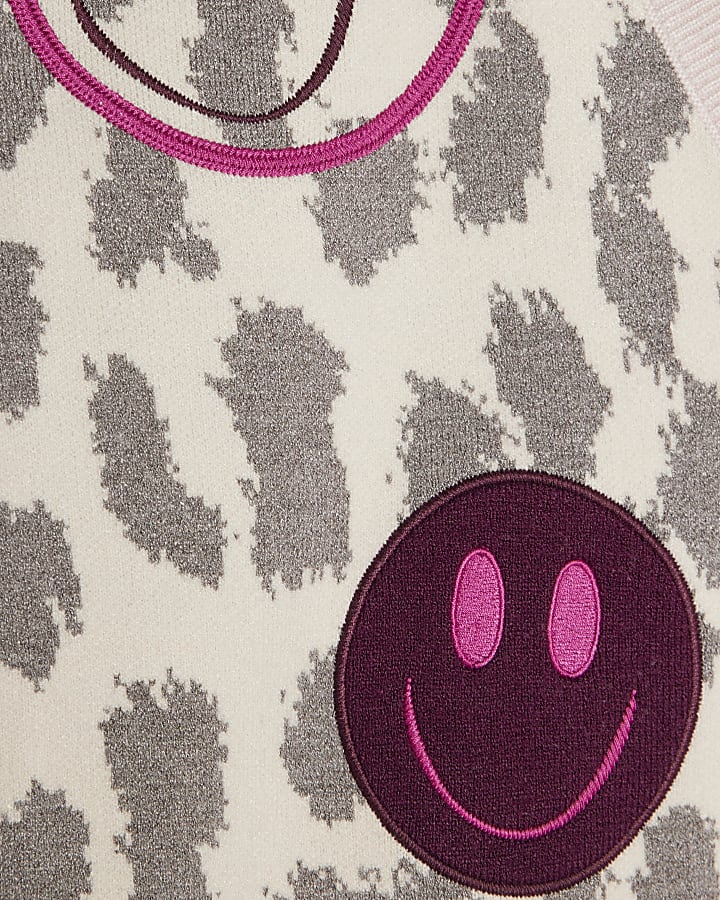 Pink Smile Leopard Print Cardigan