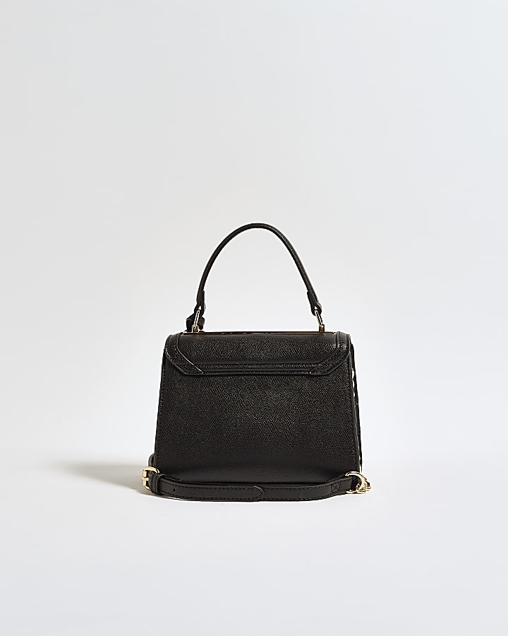 Black Monogram Embossed Cross Body Bag