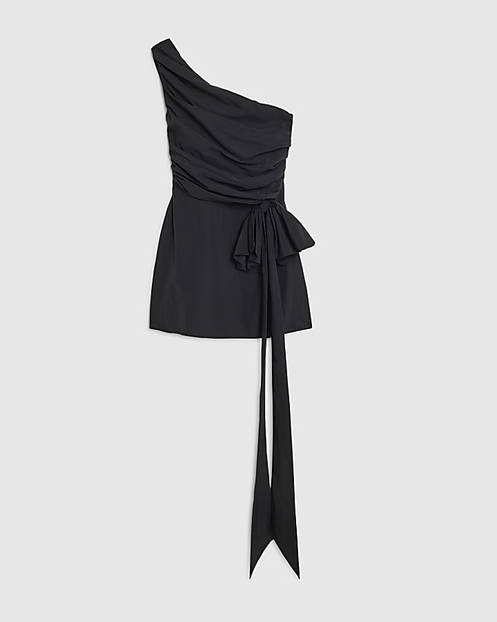 Black Bow Tailored Mini Dress