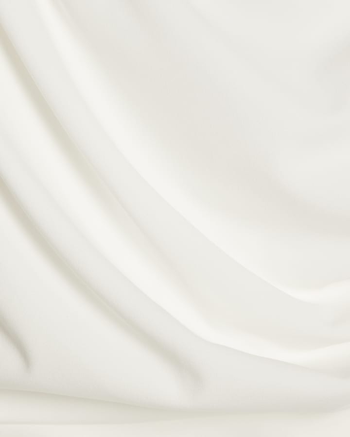 Cream Short Sleeve Drape Peplum Top
