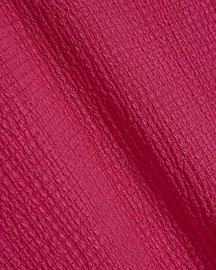 Pink Textured Midi Dress