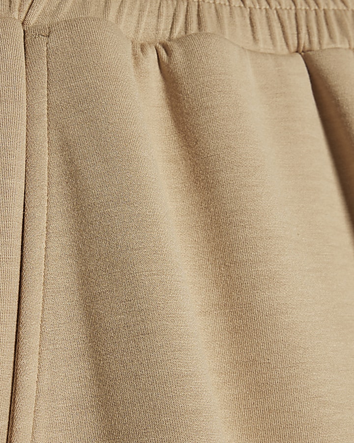 Beige Premium  Colour Block Wide Leg Trousers