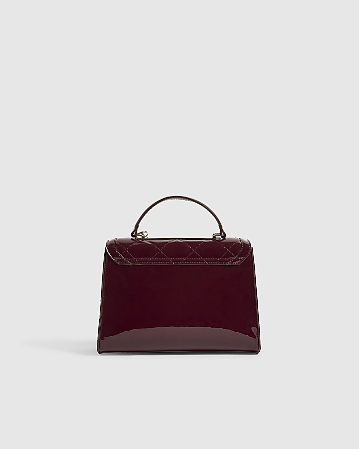 Burgundy Quilted Medium Charm Tote Bag