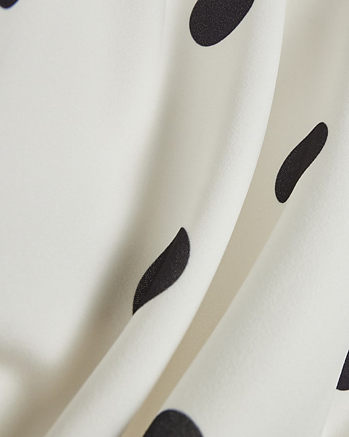 White Spot Asymmetric Drape Jumpsuit