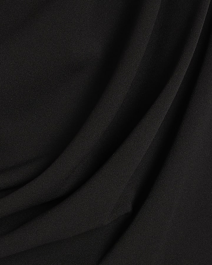 Black Asymmetric Draped Jumpsuit