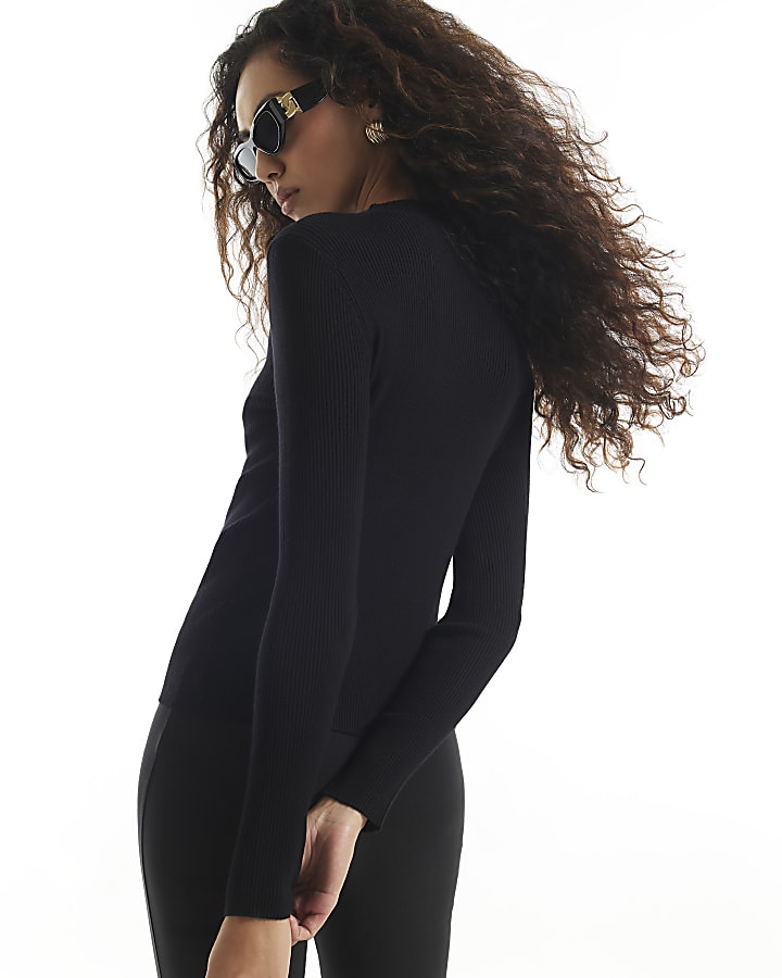 Black Drummer Boy Rib Knit Jumper