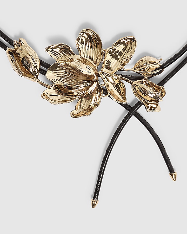 Gold 3D Flower Belt