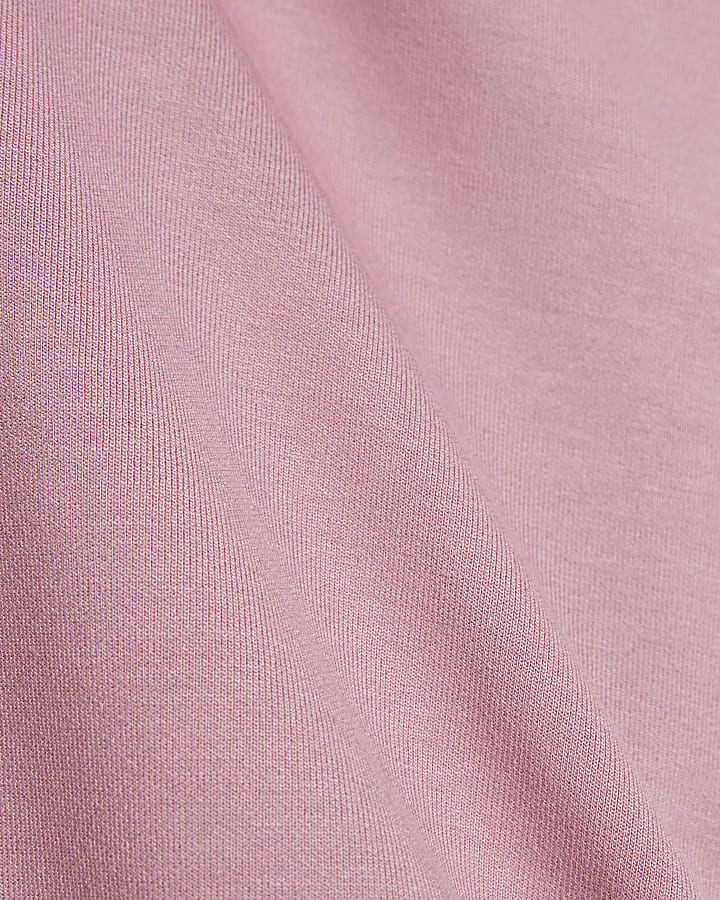 Pink Premium High Neck Ruched Top