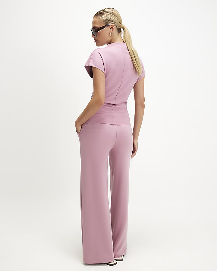 Pink Premium Wide Leg Trousers