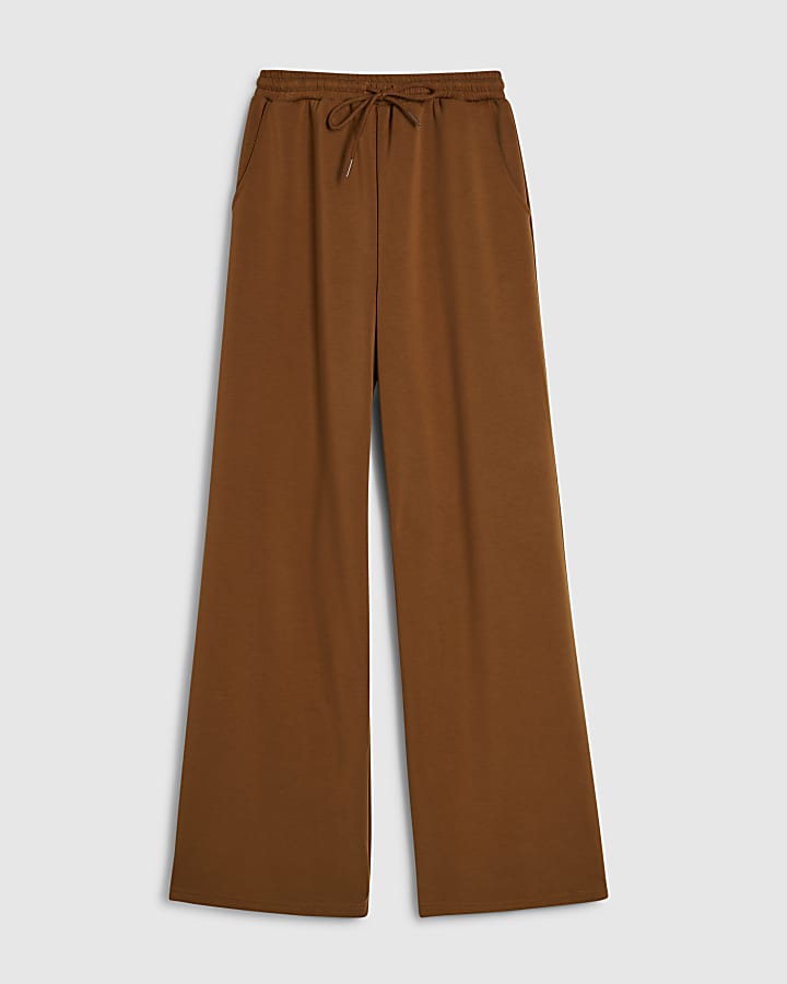 Brown Premium Wide Leg Joggers