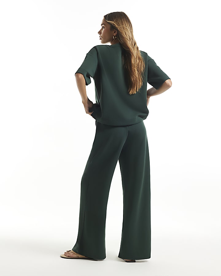 Green Premium Wide Leg Joggers