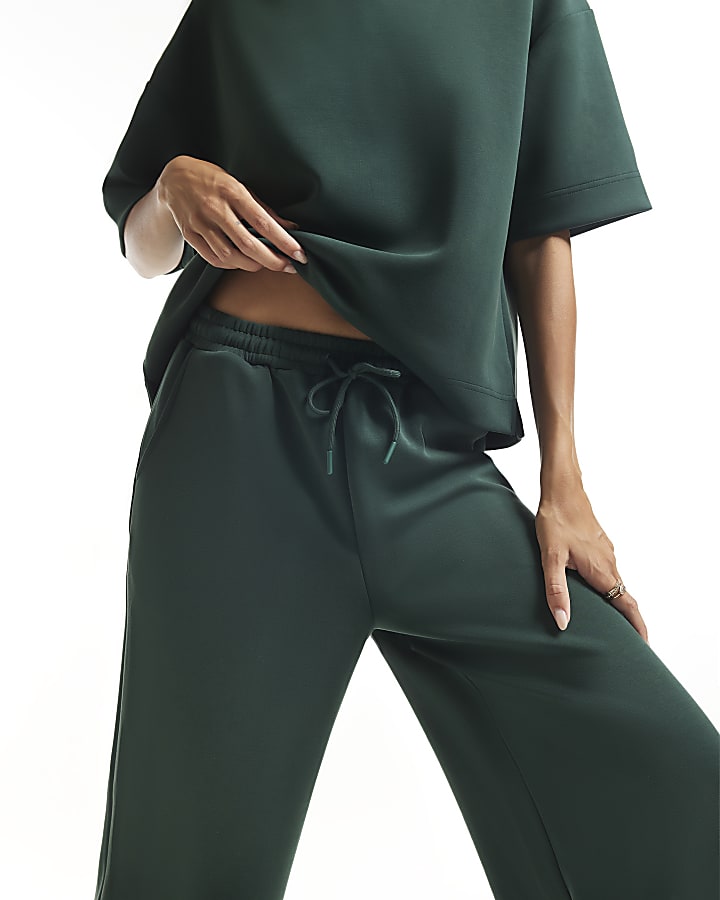 Green Premium Wide Leg Joggers