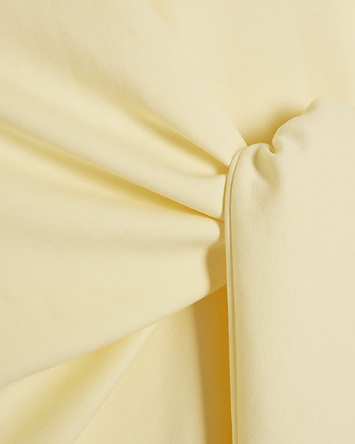Yellow Premium Tie Side Midi Dress