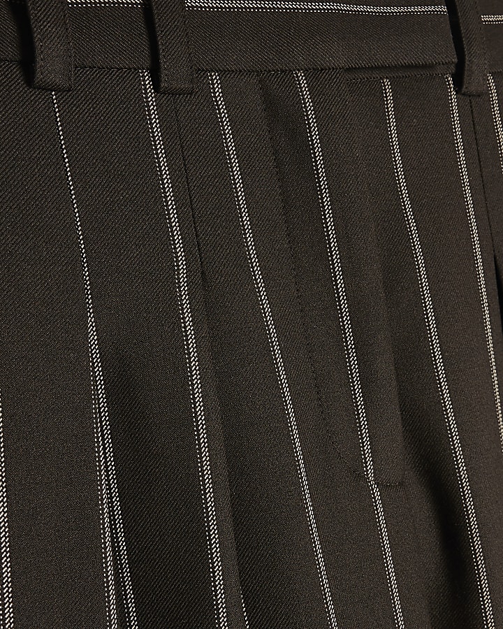 Brown Stripe Wide Leg Trousers