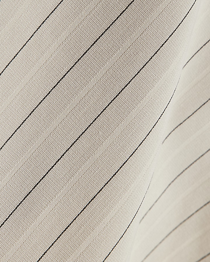 Cream Stripe Asymmetric Top