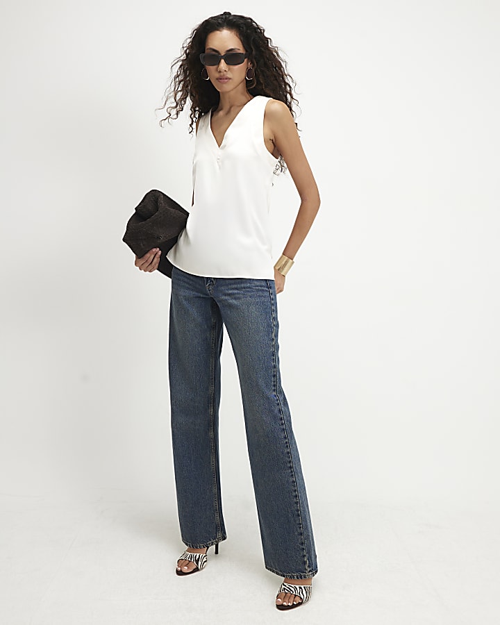 Cream V Neck Cami