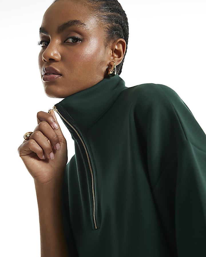 Green Premium Funnel Neck Sweatshirt