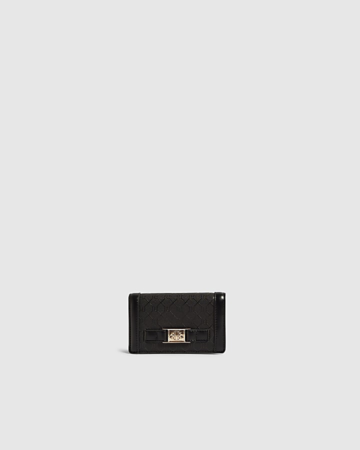 Black Monogram Tab Front Foldout Purse