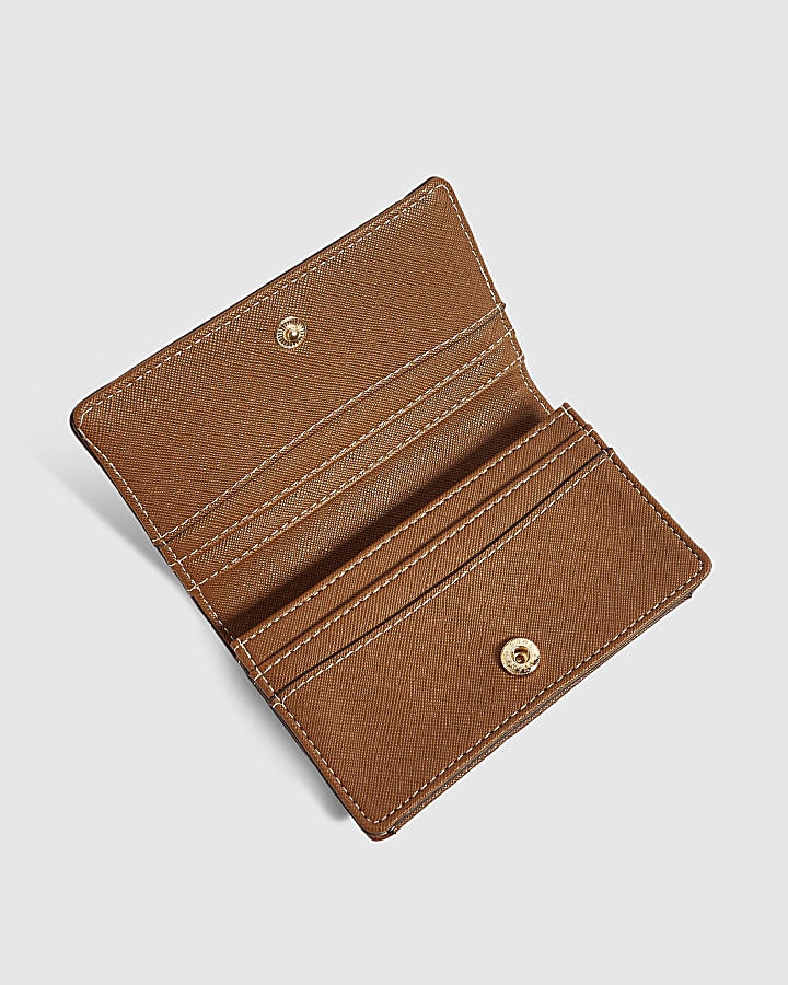 Brown Monogram Tab Front Foldout Purse