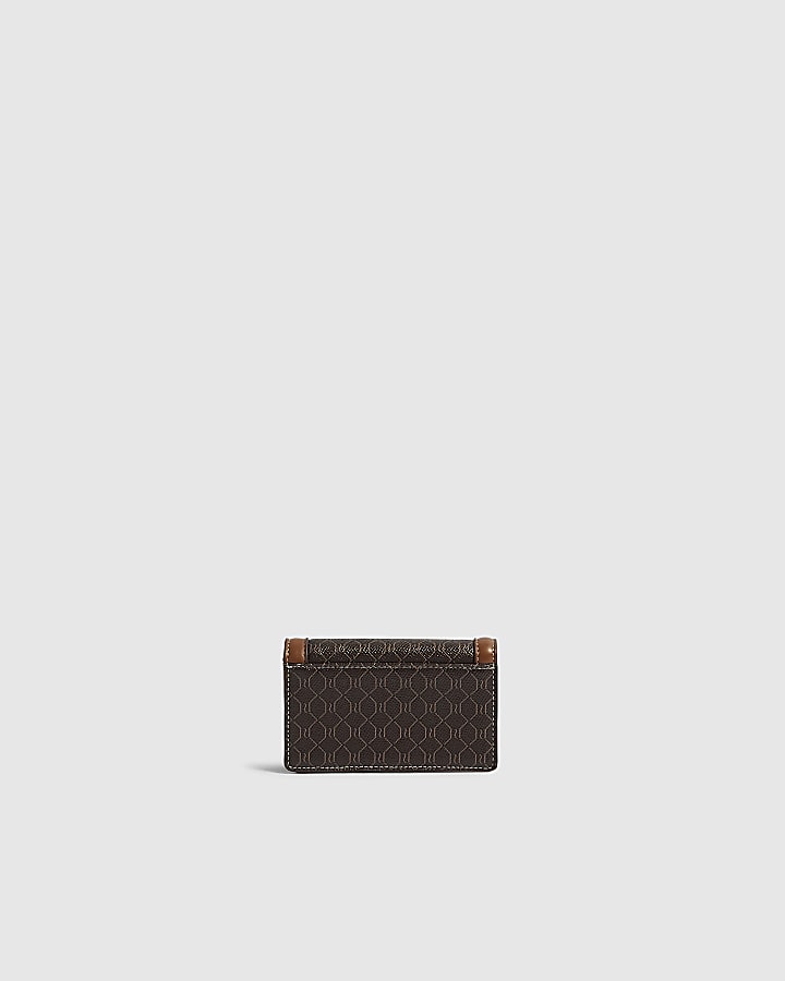 Brown Monogram Tab Front Foldout Purse
