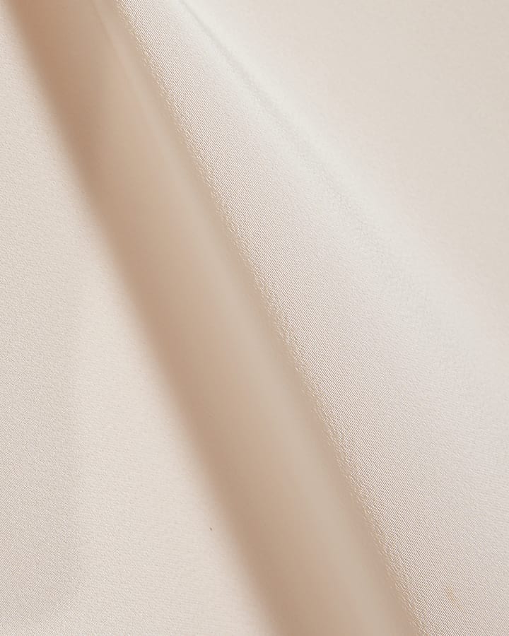 Cream Satin Scoop Neck Cami Top