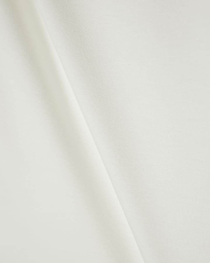 White Fringe Shoulder T-Shirt