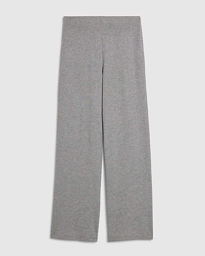 Grey Cosy Wide Leg Trousers