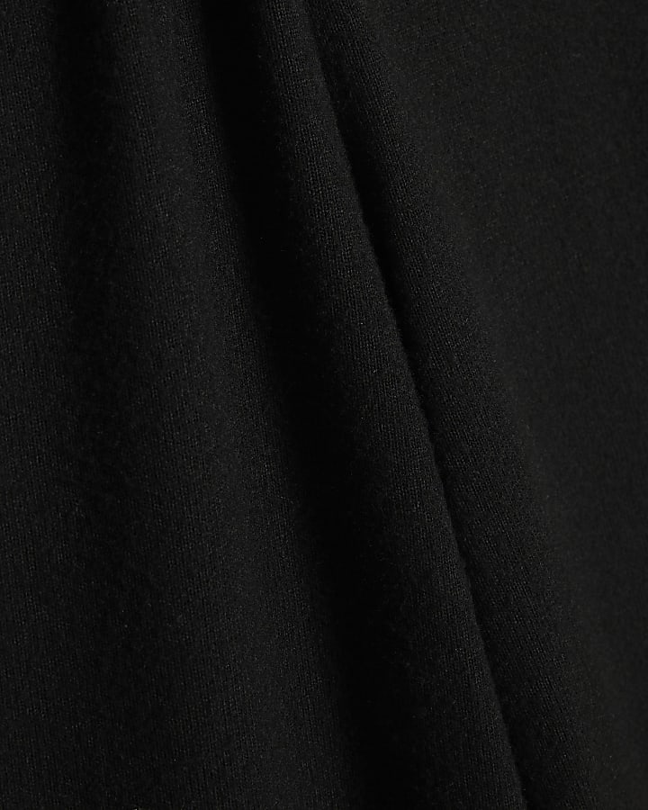 Black Knit Cosy Wide Leg Trousers
