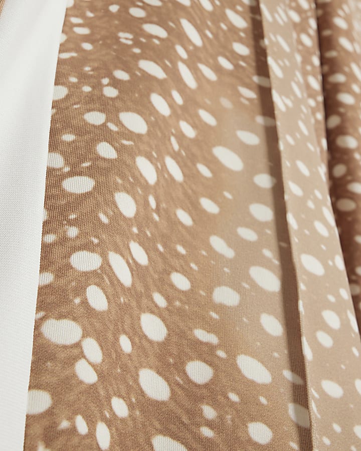 Brown Deer Printed Wide Leg Trousers