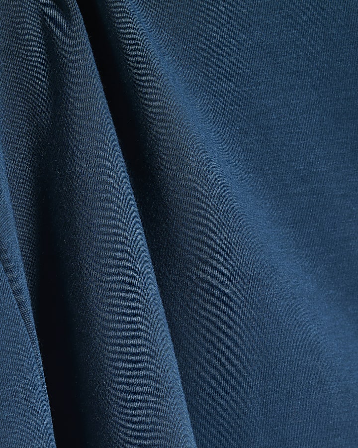 Blue Roll Neck Long Sleeve Top