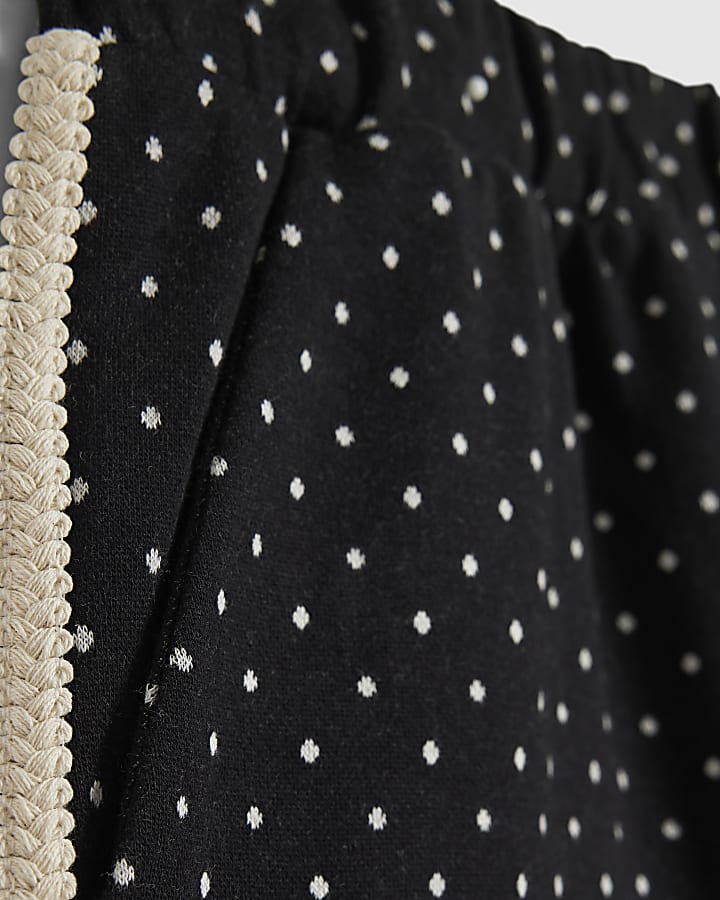 Black Polka Dot Jacquard Joggers