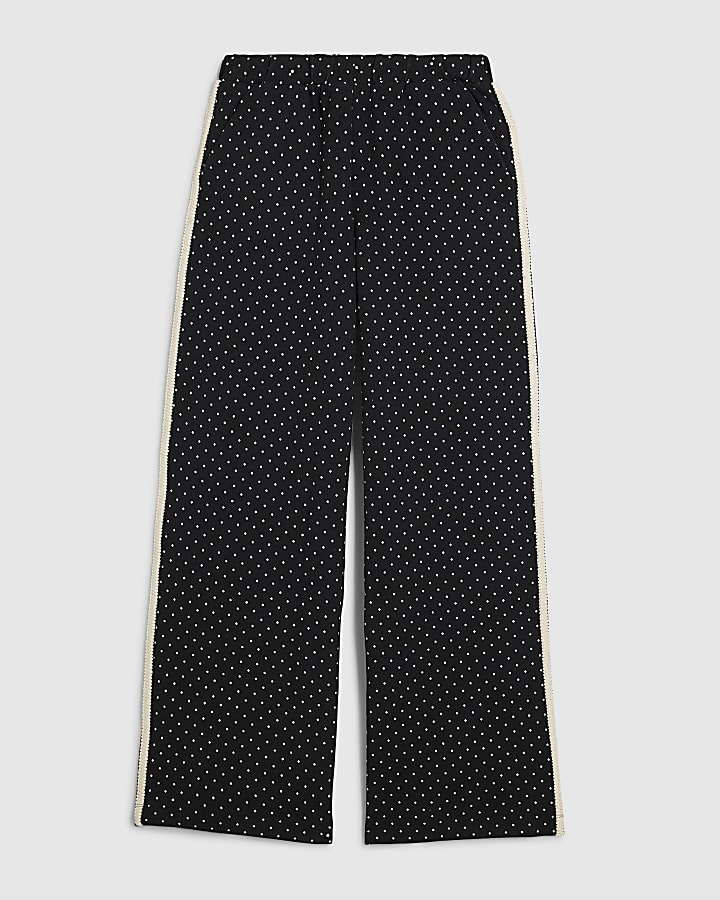 Black Polka Dot Jacquard Joggers