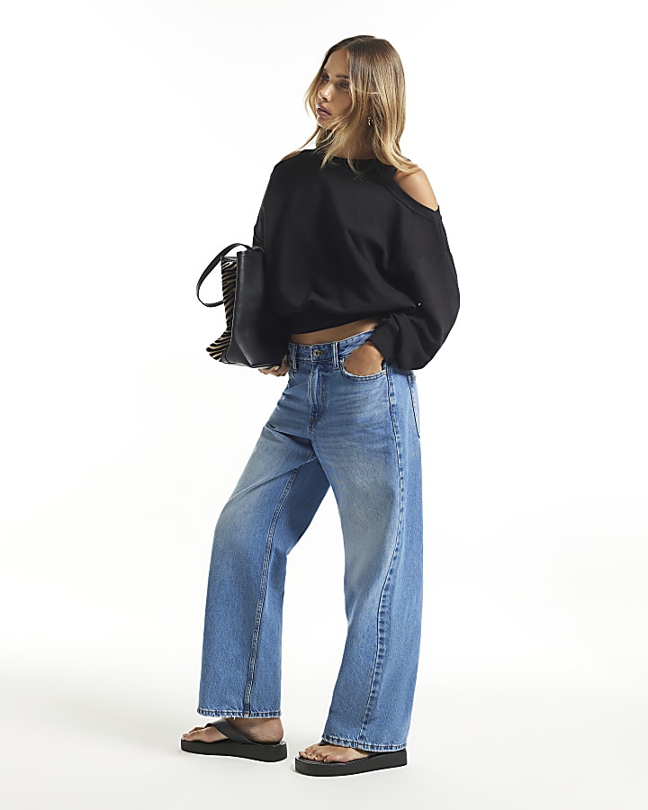 Black Cold Shoulder Sweatshirt