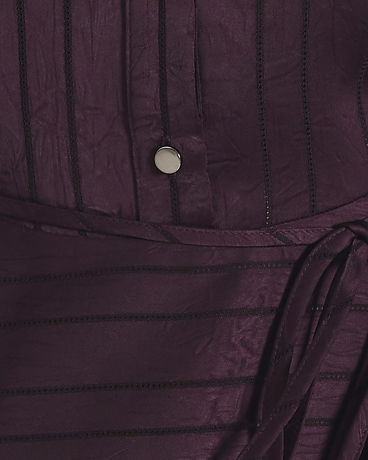 Petite Burgundy Flippy Skirt Mini Dress