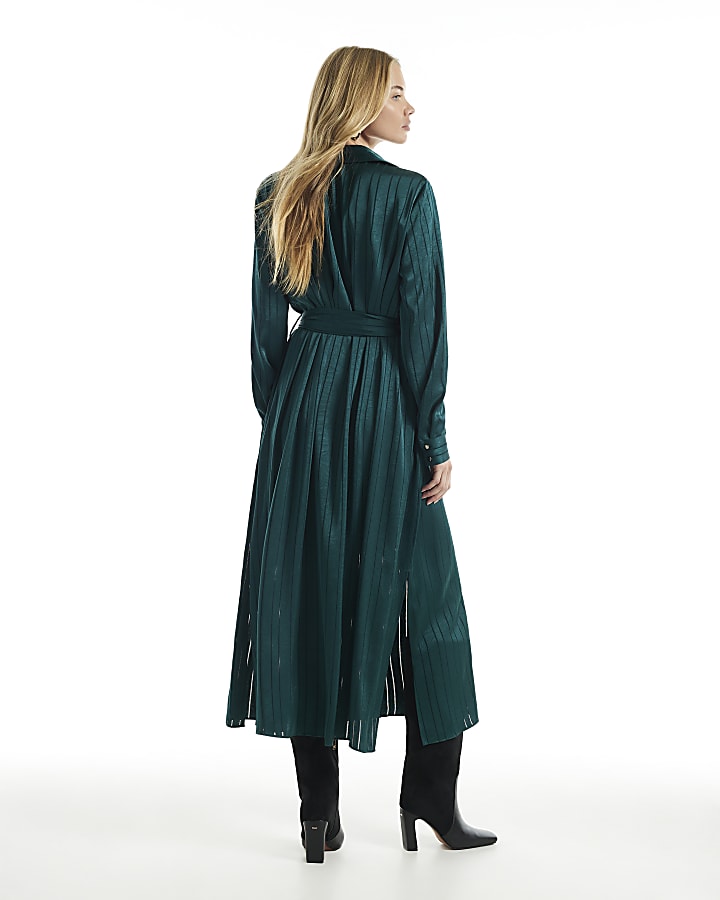 Green Midi Shirt Dress