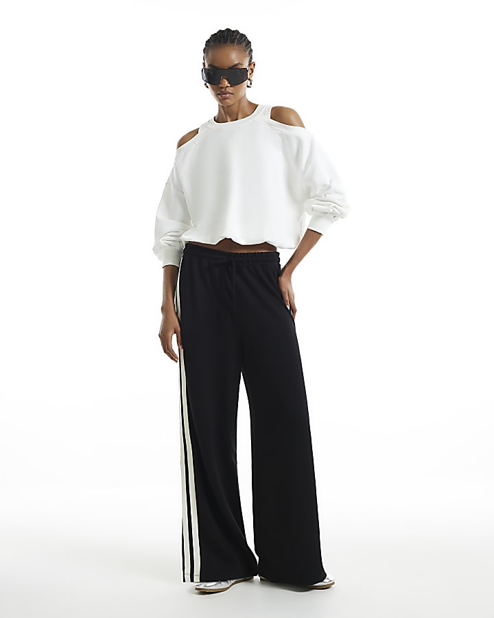 White Cold Shoulder Sweatshirt