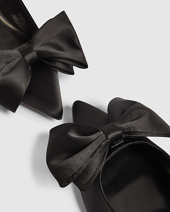 Black Bow Kitten Heels