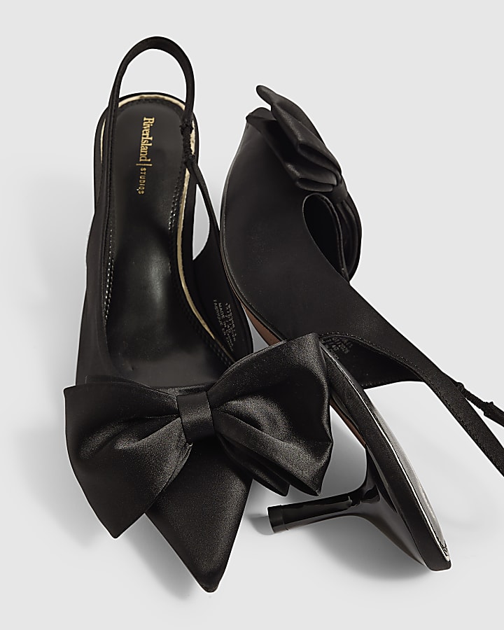 Black Bow Kitten Heels