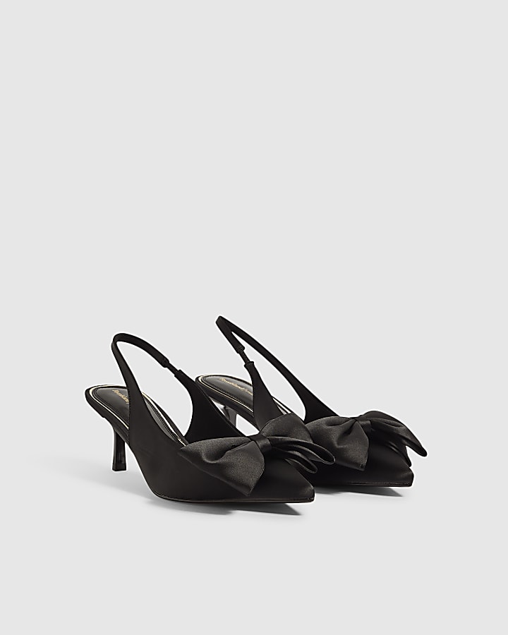 Black Bow Kitten Heels