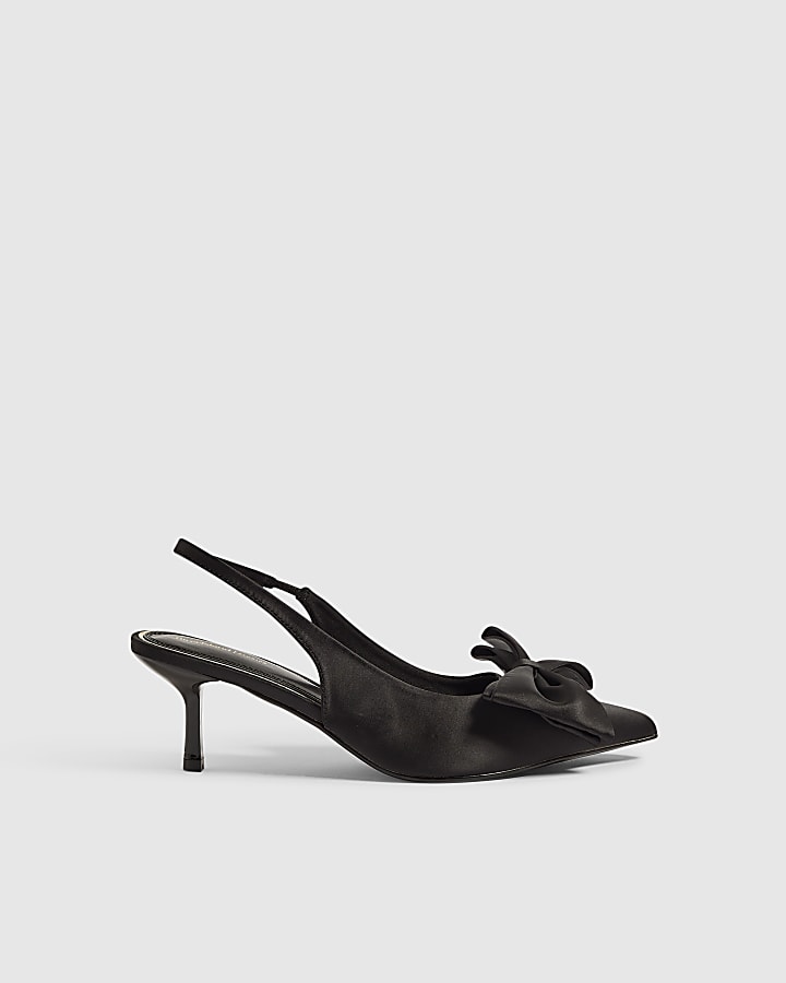 Black Bow Kitten Heels