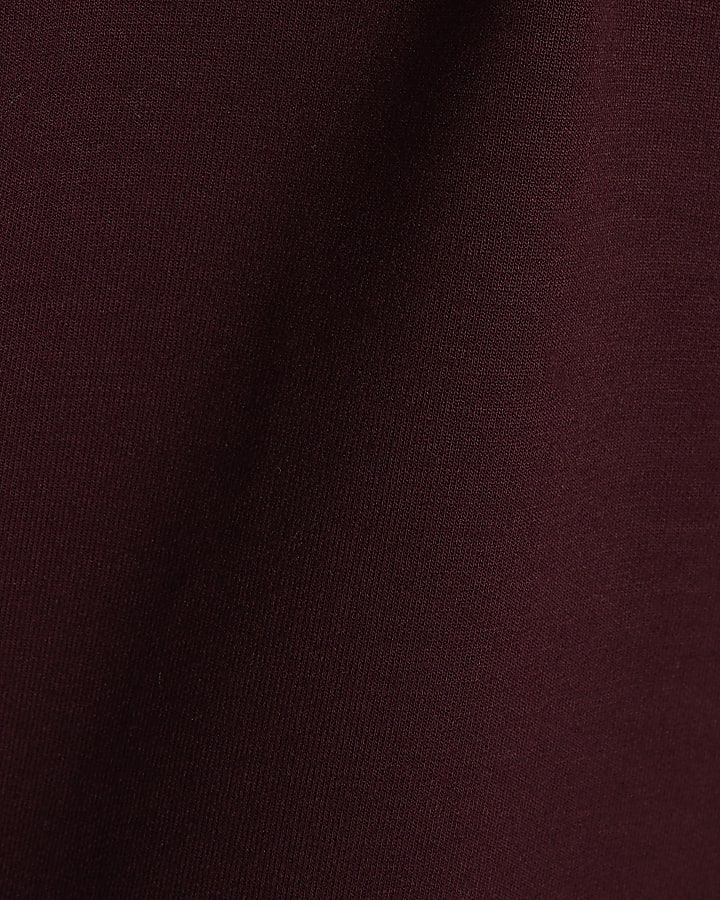 Burgundy Premium Tipped Boxy T-Shirt