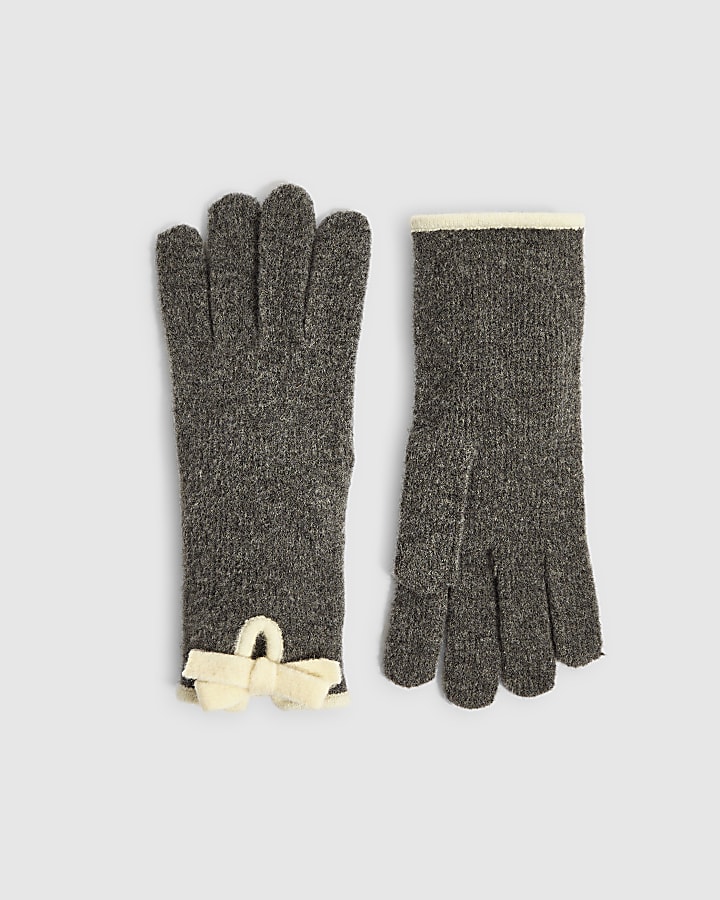 Grey Knitted Gloves