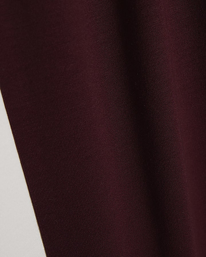 Burgundy Premium Tipped Wide Leg Joggers