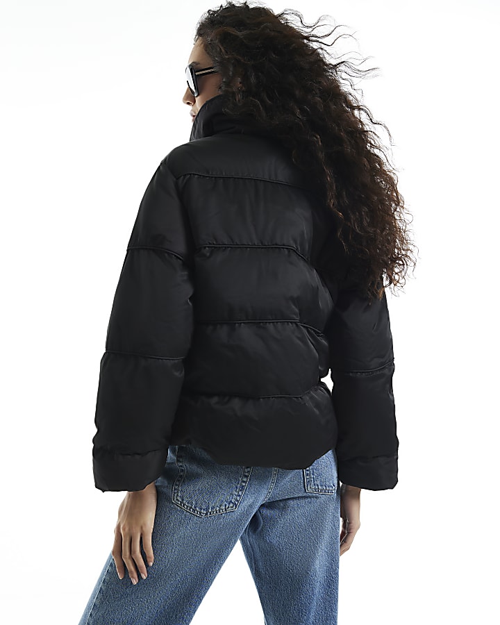 Black Toggle Puffer Jacket
