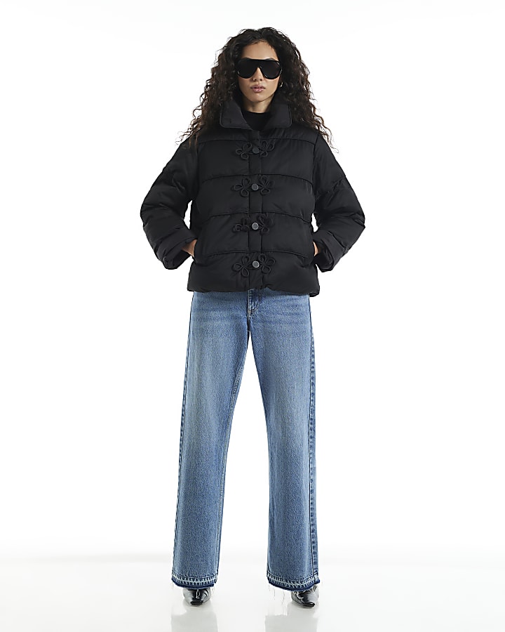 Black Toggle Puffer Jacket