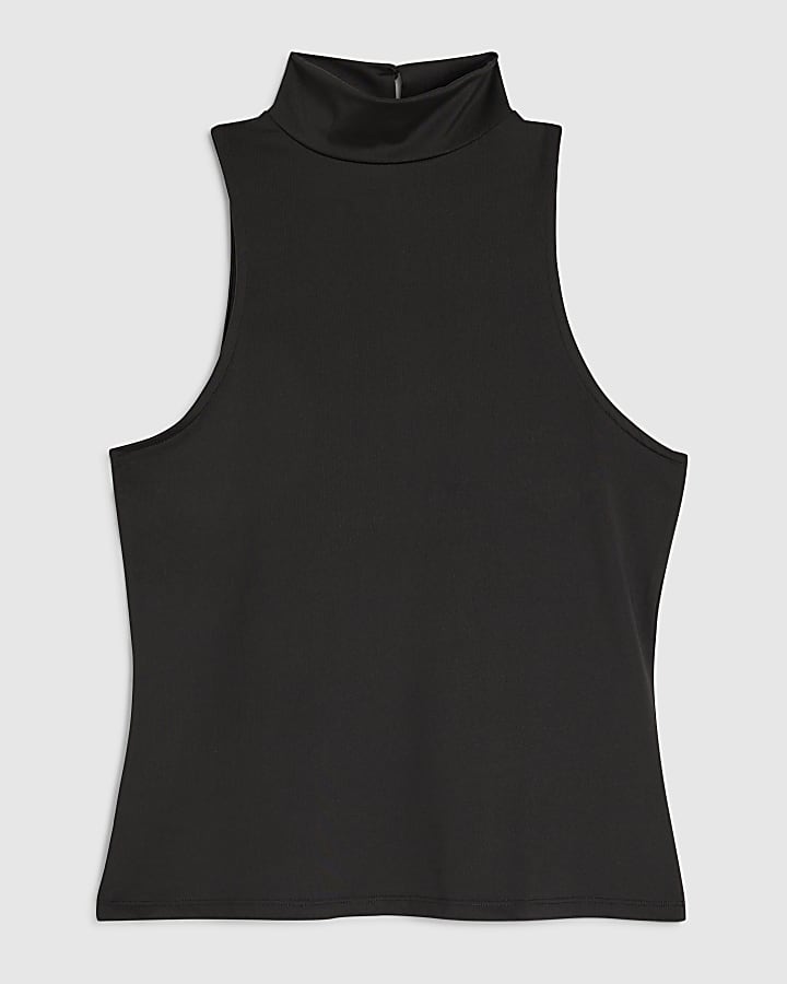 Black High Neck Top