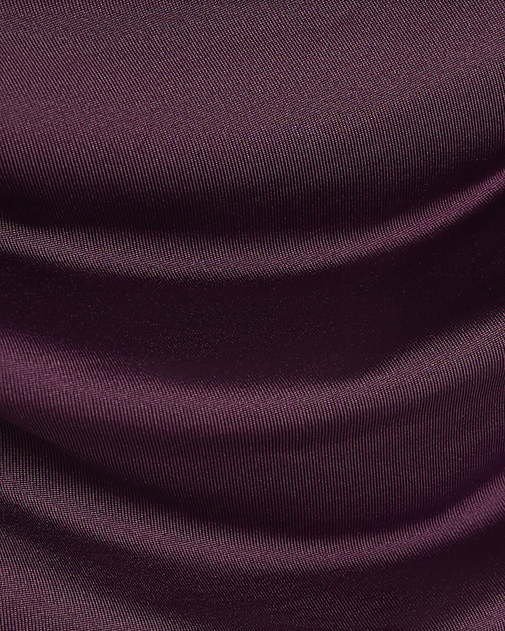 Purple Drape Tie Detail Top