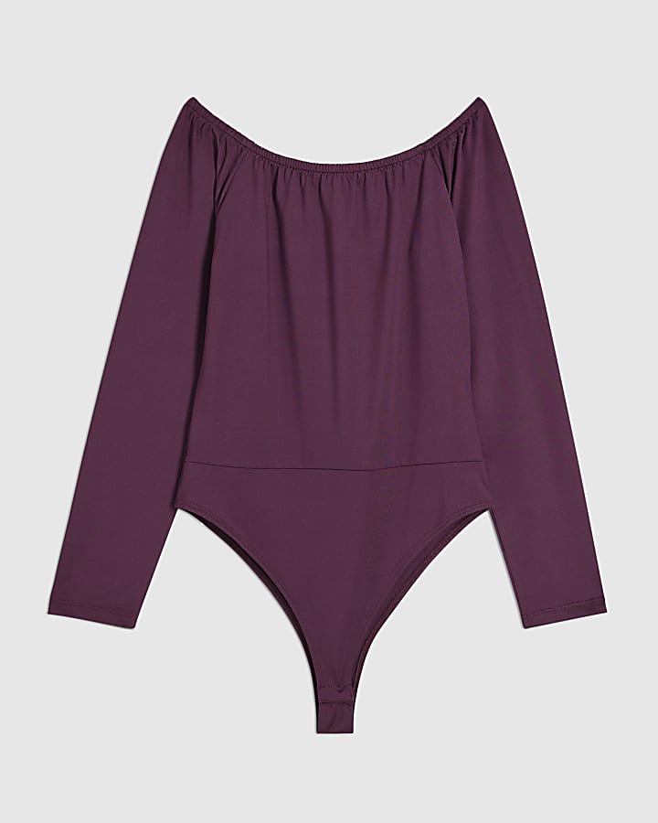 Purple Bardot Bodysuit