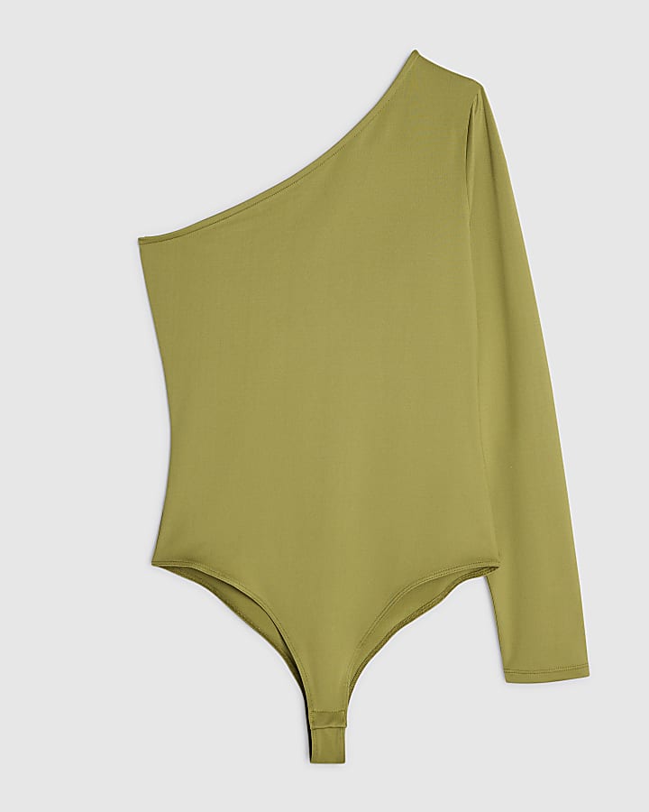 Green One Shoulder Bodysuit